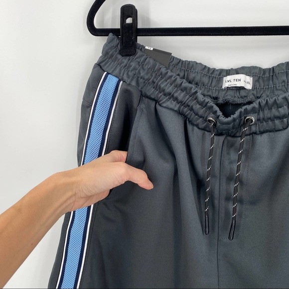 NEW Lvl Level Ten Mens Knit Drawstring Shorts in Indigo Slate - Picture 5 of 15